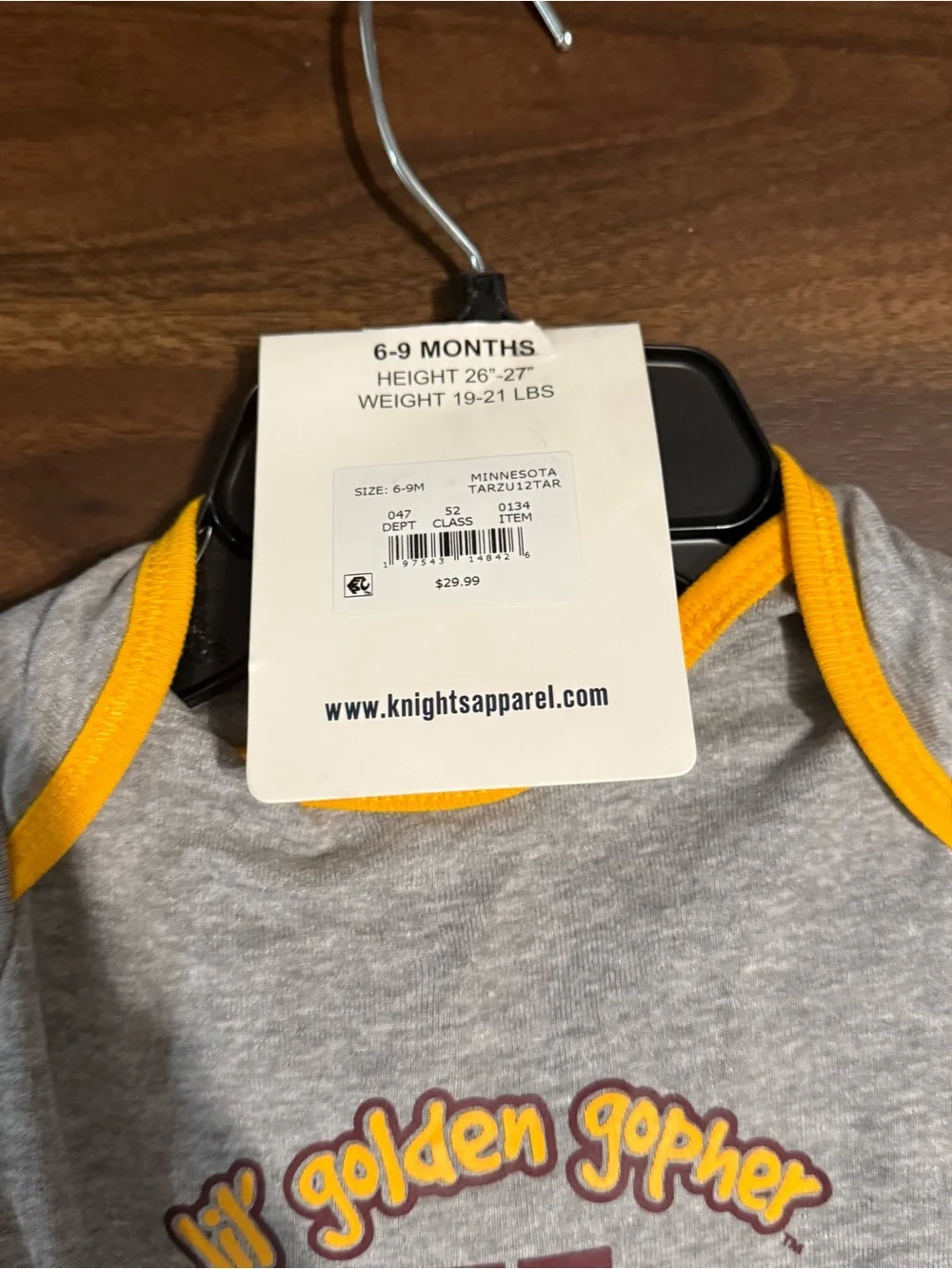 New university of Minnesota onesie set